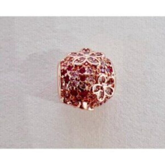 Pink Pav?? Daisy Flower Charm - 14k rose gold - Fits Pandora Charm Bracelets - Picture 5 of 5